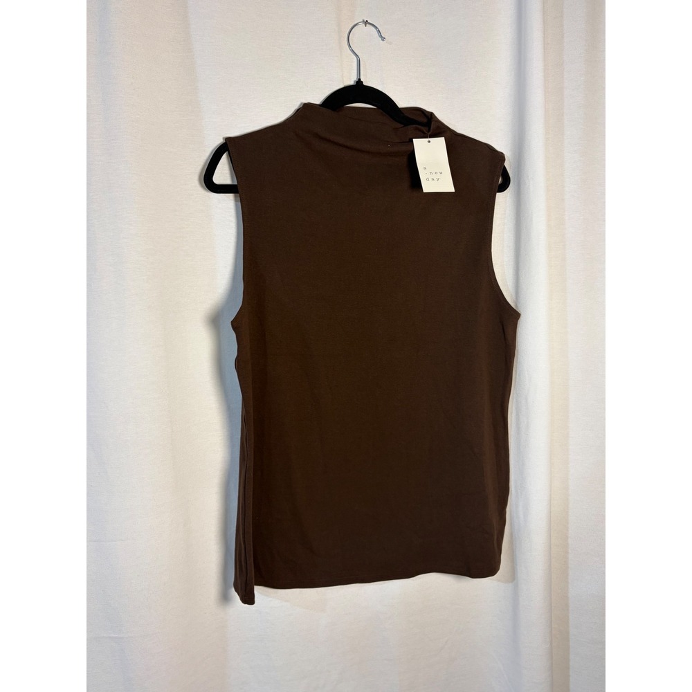 A New Day Womens XXL Brown Mock Neck Sleeveless Tank Top NWT 54P195